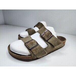 Sandals Birkenstock Arizona – Olive Green Suede Leather, Sz 39 US 8-8.5, OBO